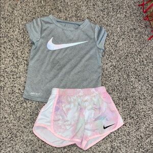 Nike Gray and Pink Athletic Set